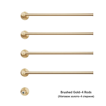 Brushed Gold Electric Heated Towel Rail Stainless Steel Towel Dryer Hidden Cable Electric Towel Rack Towel Radiator Towel Warmer