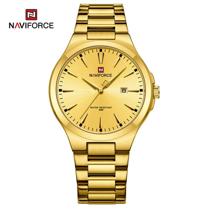 NAVIFORCE Original Design Fashion Men's Watches Stainless Steel Simple Calendar Male Waterproof Wristwatches Relogio Masculino