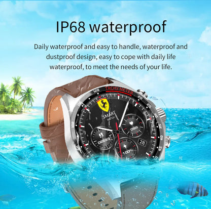 Smart Watchs Men Sport Fitness GPS Tracker Compass Bluetooth Call Heart Rate Health Smartwatch for Huawei Xiaomi Ferrari