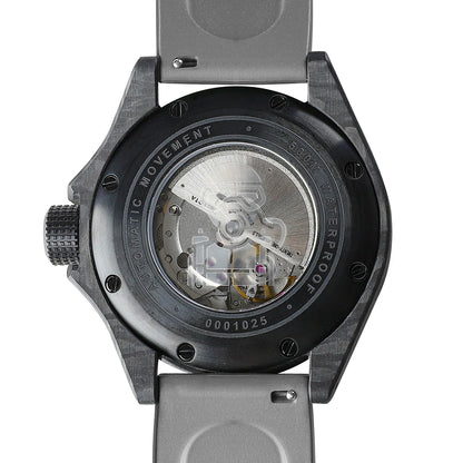 DREAMAS Men's Carbon Fiber Automatic Mechanical Diving Watch Swiss Luminous 500m Waterproof Gradient cold grey D0390G3