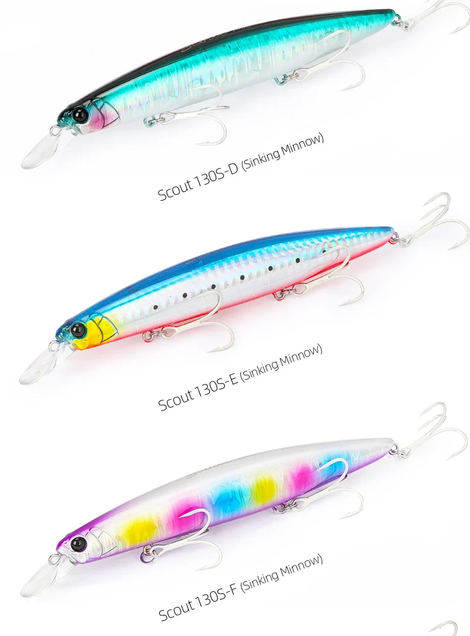Sinking Minnow Fishing Lure SCOUT 130mm 24g Long Casting Seabass Flounder Artificial Large Sea Fishing Hard Baits