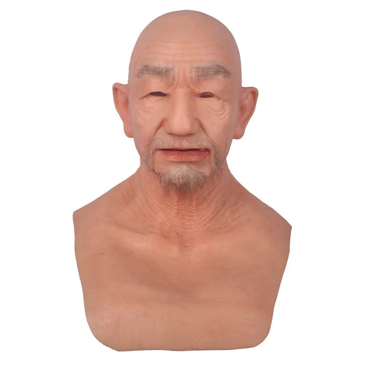 Man Mask Realistic Silicone Full Head Face Mask Party Prop Cosplay Male Hood Headwear for Halloween Cosplay