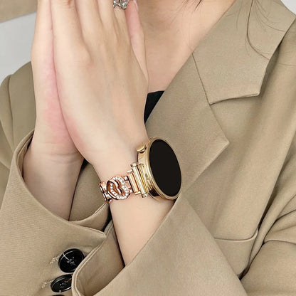 Band For Samsung Galaxy Watch 5/4 6 Classic 5 Pro Fashion Dual Heart Metal Bracelet Strap For Amazfit Bip/GTS Huawei GT2