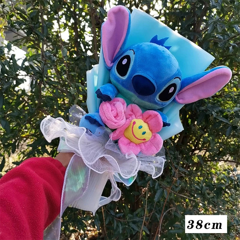 Lilo & Stitch Bouquet Major Holiday Gift PVC Rose Sunflower Anime Stuffed Doll Birthday Girl Valentine'S Christmas Day Girl Gift