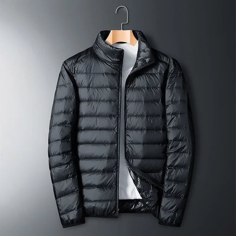 Winter Down Jacket Men's Fashion Hooded Super Light Warm Slim Coat Down Jacket Men's Coat