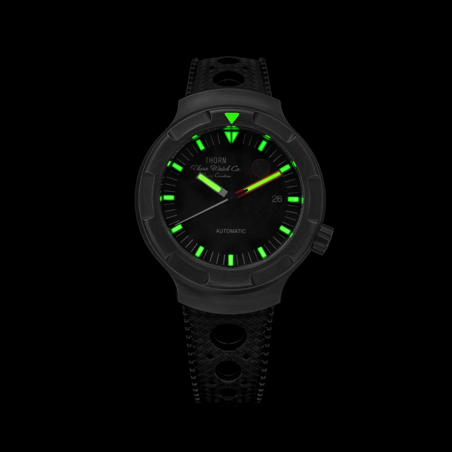 New Thorn Watch T018 PT5000 Movement Sapphire Waterproof Luminous Fluororubber Strap Men's Watches Salutes Classic
