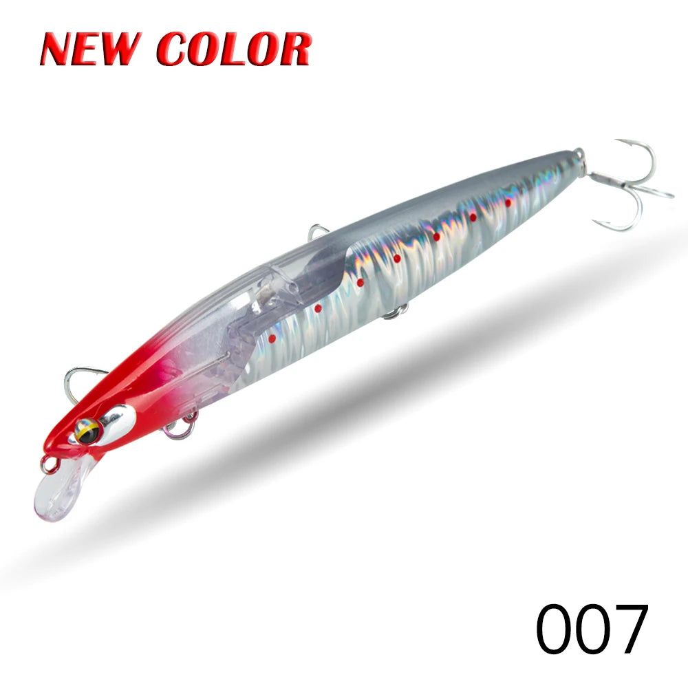 Floating Minnow Fishing Lure 120mm20g/145mm27g Flash Flake Wobbler Silent Assassin Floating Hard Bait For Pike Bass