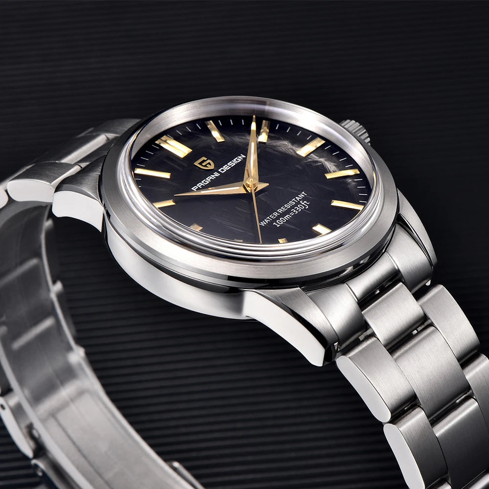 PAGANI DESIGN New Men Quartz WatchesTop Brand Sapphire Glass AR Coated Watch100M Waterproof Stainless Steel Watch for Men