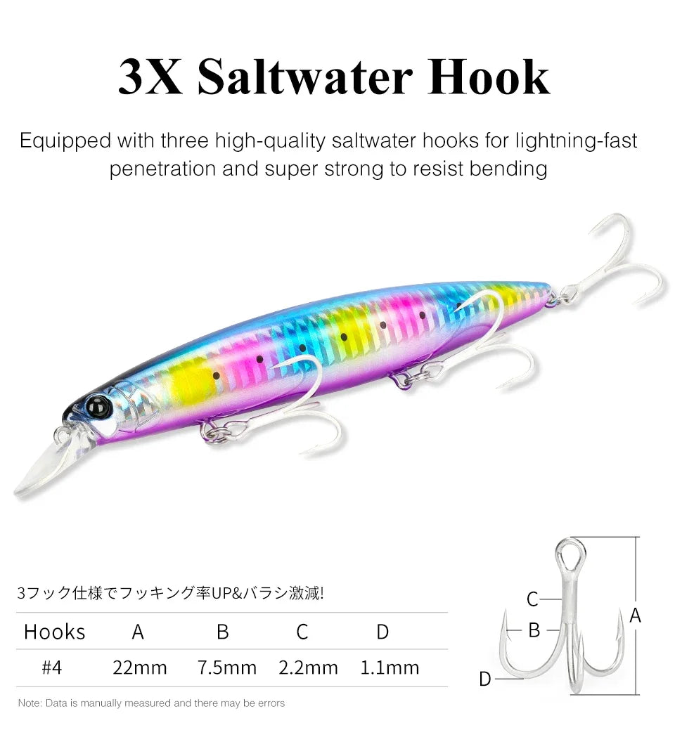 Sinking Minnow Fishing Lure SCOUT 130mm 24g Long Casting Seabass Flounder Artificial Large Sea Fishing Hard Baits