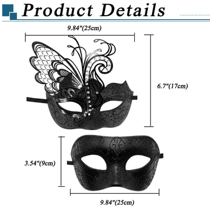 Masquerade Ball Mask Venetian Metal Mask Mystery Fashion Carnival Mask Halloween Party Costume Ball Mask