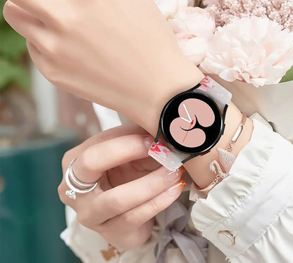 20mm Floral Band For Huami Amazift GTS 4/2/2e/3/GTS2 Mini/GTR 42mm Watch Bracelet Amazfit Bip 3 Pro Transparent Silicone Strap