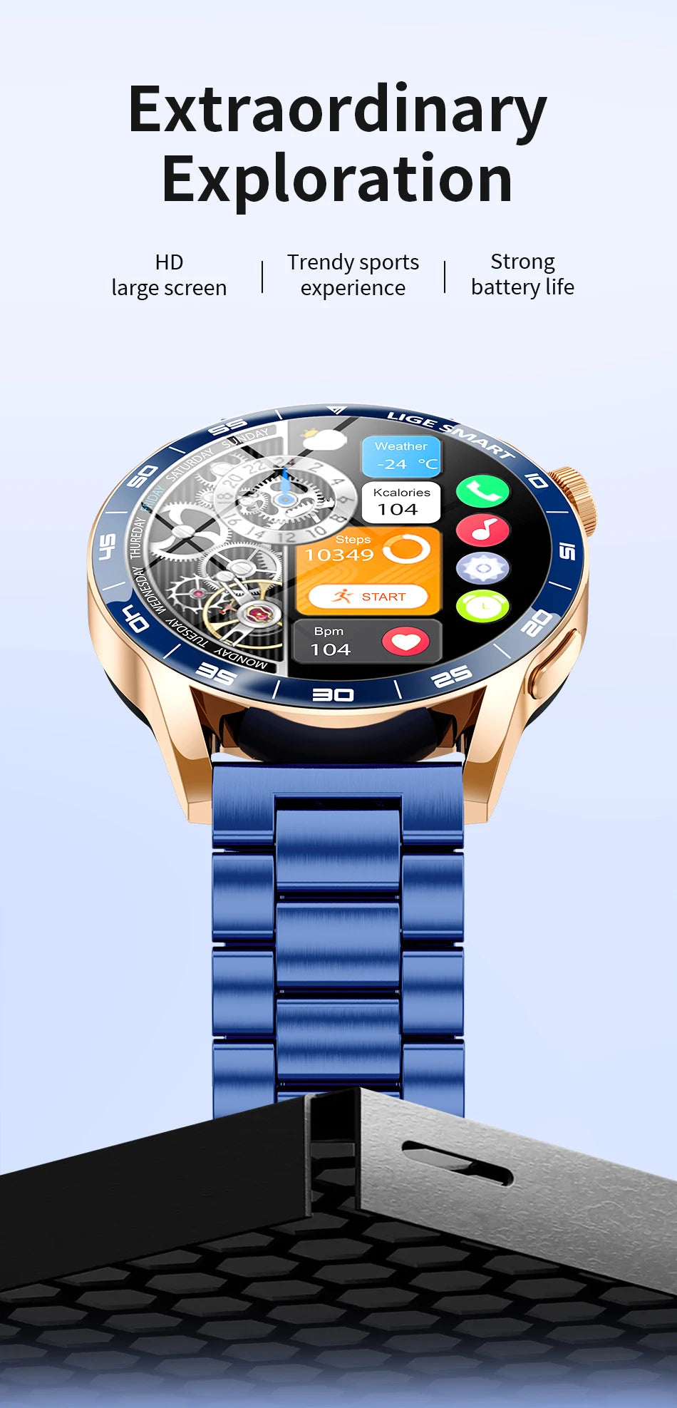 LIGE 2025 New Smartwatch Men For Android iOS Phone 1.38" HD Bluetooth Call Heart Rate Monitor Waterproof Sport Smart Watch Women