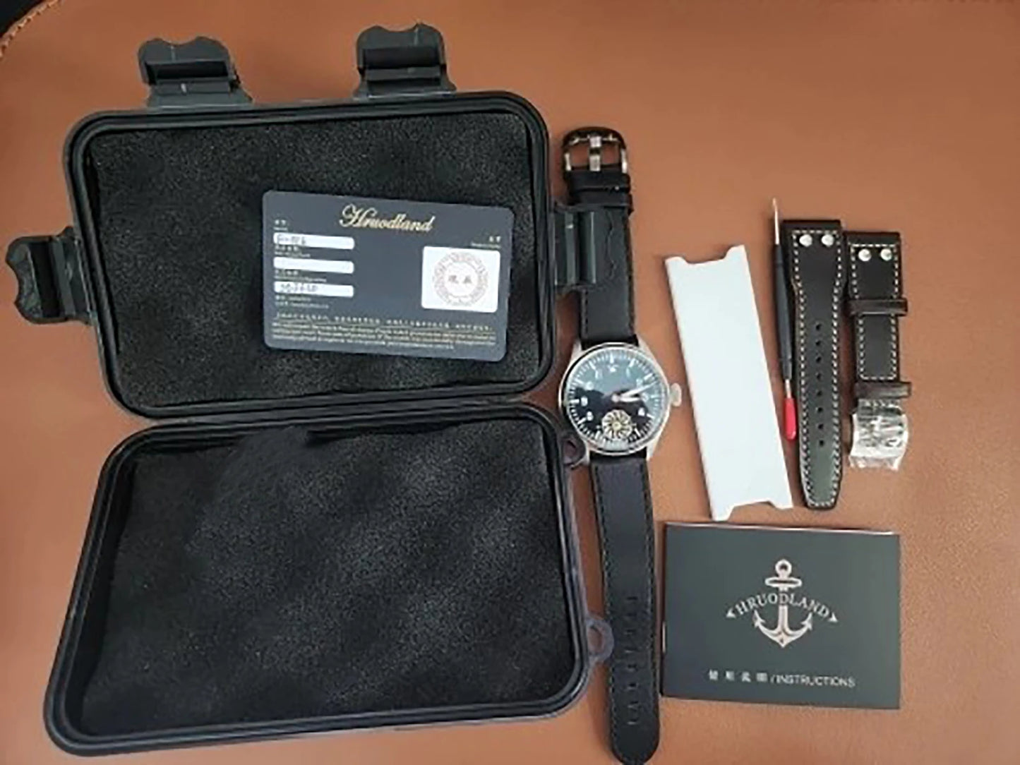 Hruodland F016 Pilot Watch Seagull Movement Mechanical BGW-9 Luminous Sapphire Crystal F016 Turbine 43mm Men Retro Pilot Watch