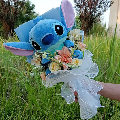 Lilo & Stitch Bouquet Major Holiday Gift PVC Rose Sunflower Anime Stuffed Doll Birthday Girl Valentine'S Christmas Day Girl Gift