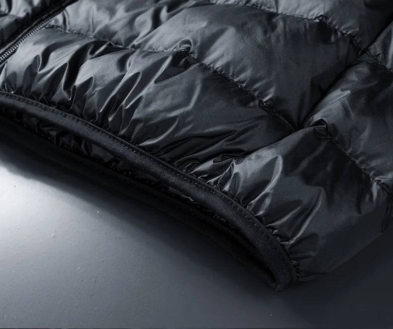 Plus Size thin and light hooded men's down jacket large size coat man puffer plus size winter jacket men 9XL 10XL 11XL 13XL 14XL