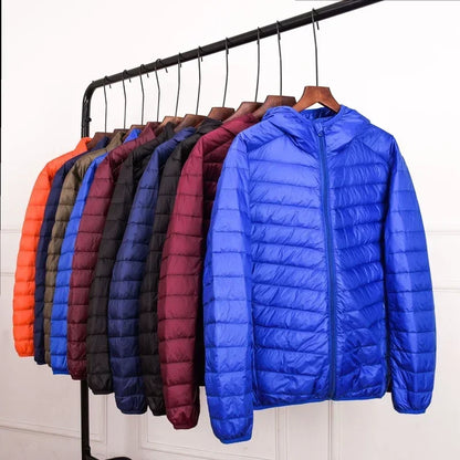 Plus Size Men Puffer Jacket Spring Winter Ultra Lightweight Packable Down Jacket Water Wind-Resistant Breathable Coat