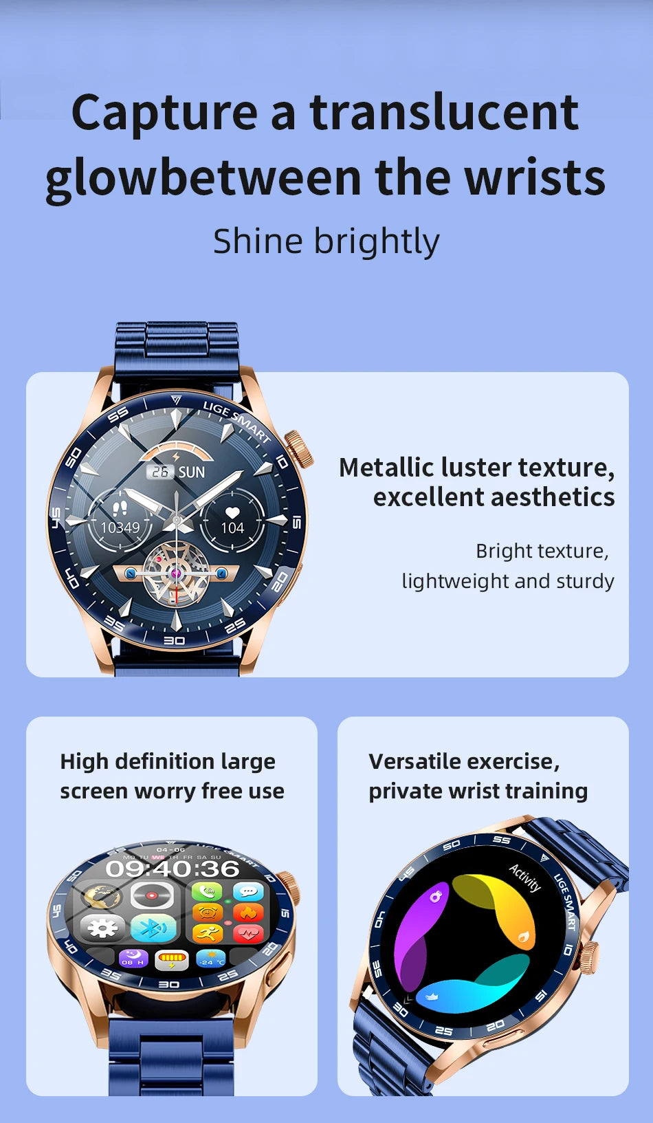 LIGE 2025 New Smartwatch Men For Android iOS Phone 1.38" HD Bluetooth Call Heart Rate Monitor Waterproof Sport Smart Watch Women