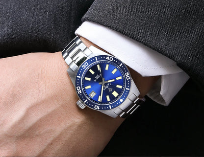 CADISEN New 38mm Diver Mens Watch Japan NH35A Automatic Mechanical Sapphire Glass Date Luminous 200M Waterproof Wrist watch Men