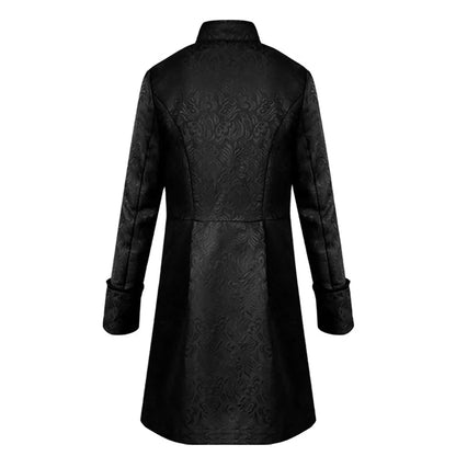 Men Steampunk Gothic Victorian Jacket Vintage Tailcoat Medieval Frock Coat Uniform Renaissance Halloween Pretend Play Costume