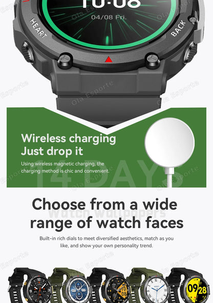 T-REX 3 Ultra Outdoor Military NFC Smart Watch Men GPS trackr Bluetooth Call Health Monitor Sports Smartwatch For Amazfit