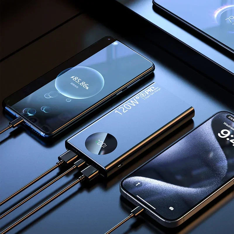 80000mah Power Bank 120W Super Fast Charging Ultra large Capacity For Mobile Power External Battery For iphone Xiaomi Samsung