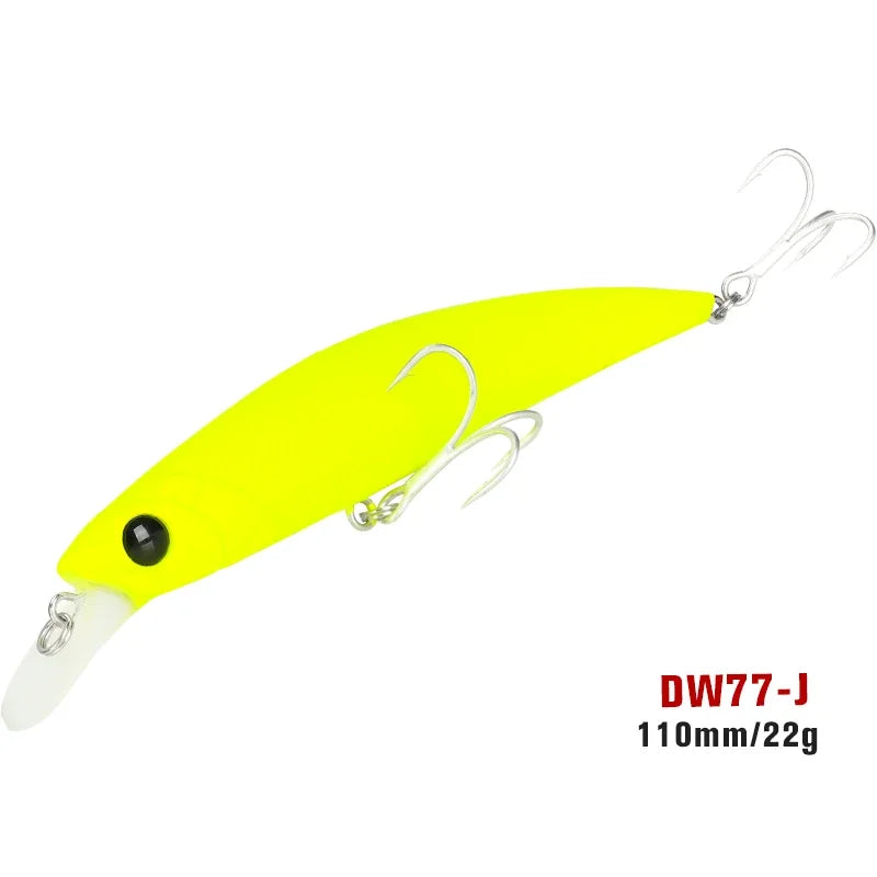 Sinking Minnow 110S DW77 110mm 22g Long Casting Fishing Lure Large Trout Seabass Sea Fishing Hard bait