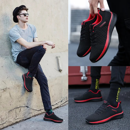 Sneakers Men Running Walking Knit Shoes Fashion Casual High Quality Sport Athletic Gym Lightweight Men Casual Shoes