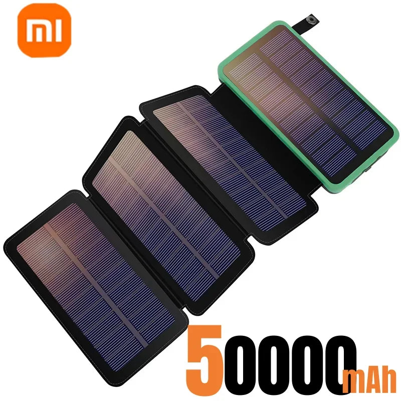 200000mAH Solar Power Bank Folding Solar Panels 5V 2A USB Output Portable Outdoor Camping Sun Power For IPhone Android