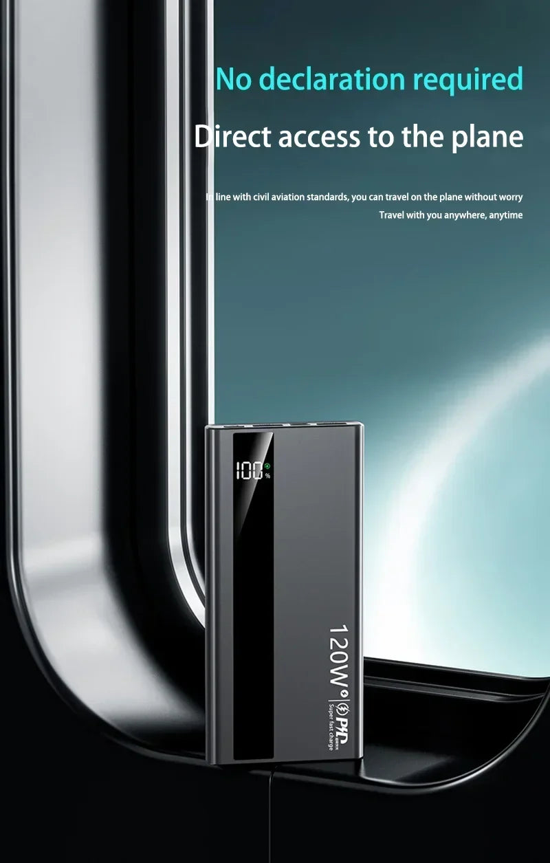 Xiaomi 500000mAh High Capacity 120W Power Bank Super Fast Charging Power Bank Portable Battery Charger For iPhone Samsung Huawei