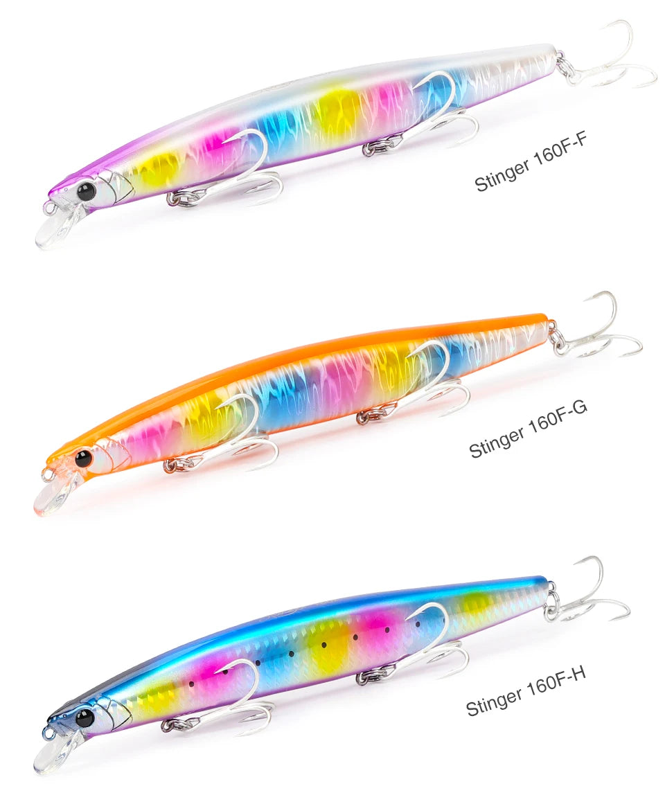 Floating Minnow Fishing Lure STINGER 163mm 31g Long Casting Artificial Seabass Saltwater Large Hard Baits