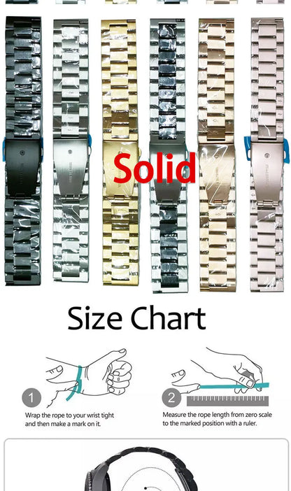 WatchBand For Amazfit Active/GTS 2/3/4 Mini Strap GTR 2/3/4 42 47mm stainless steel Bracelet For Amazfit Bip 3 5 Band