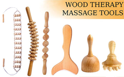 Body Wood Therapy Complete Kit Wooden Maderotherapy Kit for Reductive Massage Colombian Wood Therapy Tools for Body Contour Tool