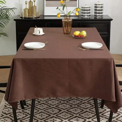 Waterproof Oilproof Kitchen Dining Tablecloth Solid Color Rectangle Tablecloth Cover Mat Oilcloth Antifouling Home Decoration