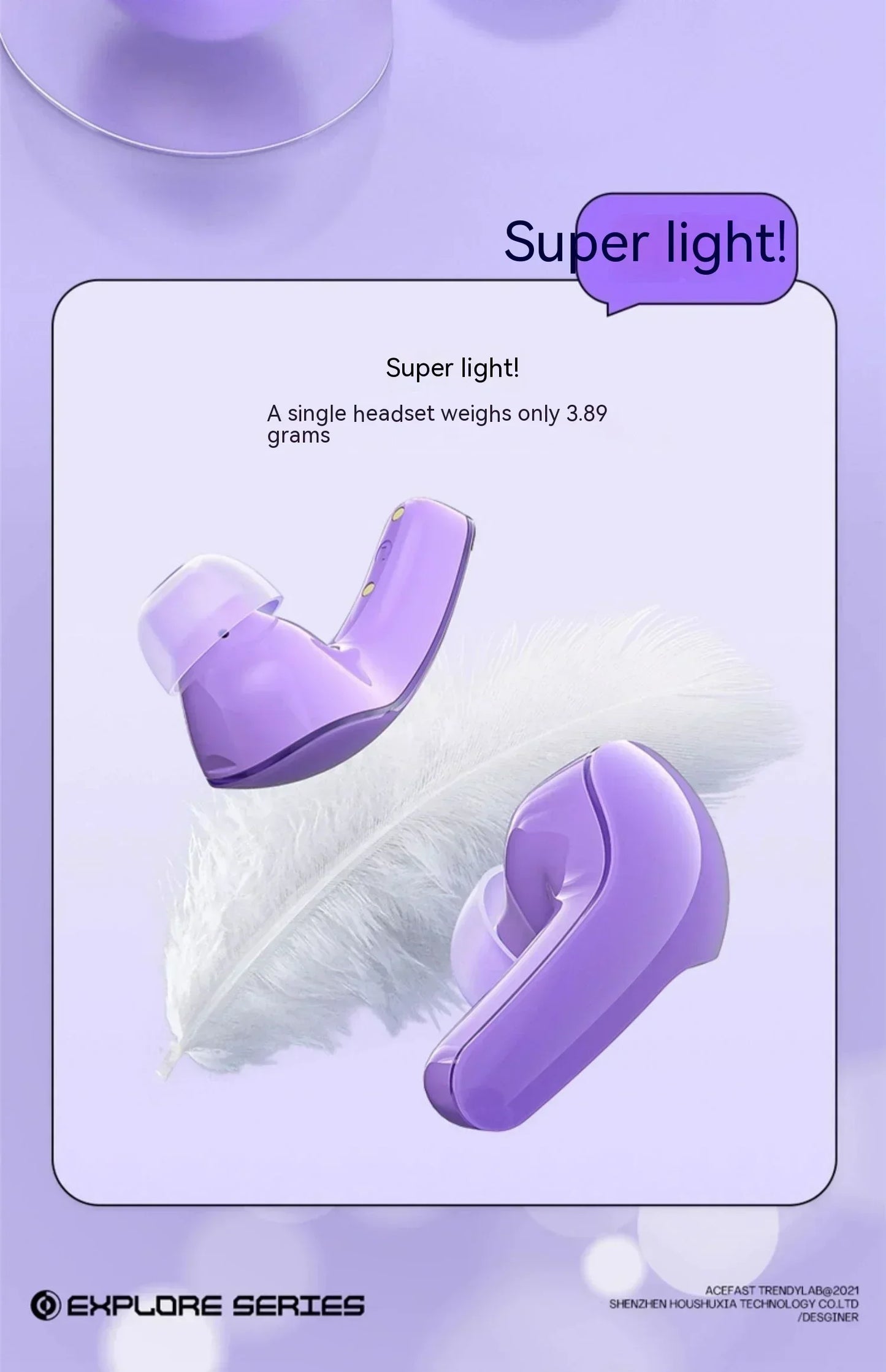 ACEFAST T9 Bluetooth Earphone Wireless IPX4 Waterproof Headset Gift 5.3 Stereo Surround Noise Reduction Hi Res Office Earbuds