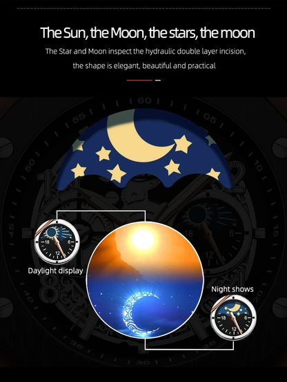 CHENXI Fashion Silicone Chronograph Watch Men Multifunctional Cool Luminous Quartz Starry Lunar Phases Timing Sport Wristwatches