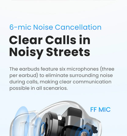 HAYLOU Mori Pro Bluetooth 5.4 Earphones Wireless  43dB Adaptive Hybrid ANC Hi-Res LDAC Earbuds 6 Mic Headphones 28H Battery Life