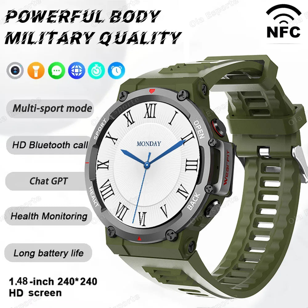 T-REX 3 Ultra Outdoor Military NFC Smart Watch Men GPS trackr Bluetooth Call Health Monitor Sports Smartwatch For Amazfit