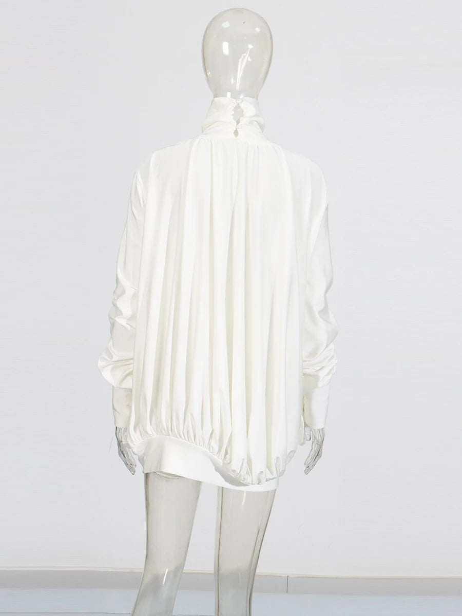 TWOTWINSTYLE Solid Slimming Fashion Mini Dresses for Women High Waist Patchwork 3D Flower Temperament Dress Female Clothing New