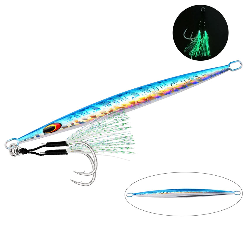Metal Sea Fishing Jig Lure 200g 160g 100g 80g Switch Fast Sinking Metal Jig Jigging Bait