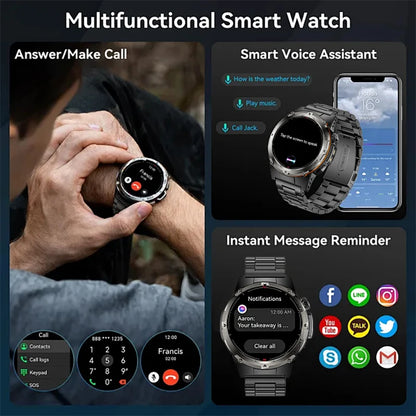 GPS Smart Watches 2025 New For Xiaomi IOS Military Smartwatch Men 3ATM Waterproof 100+ Sport Modes Built-in NFC BT Call Watches