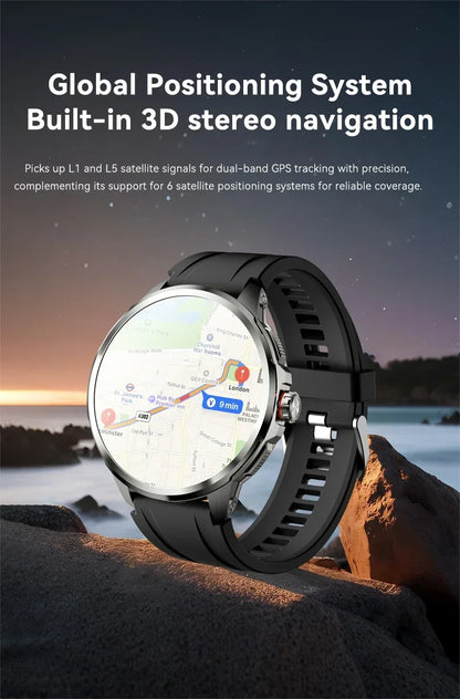 Full Network GPS WIFI Smart Watch Men 8GB+128GB RAM 1.95 inch AMOLED Screen 900W Camera Google APPS Smartwatch Android 9.0