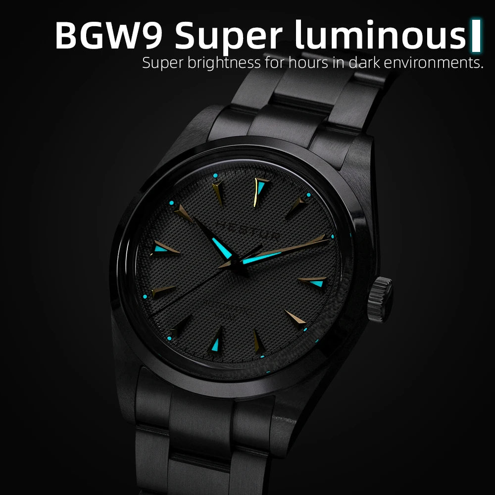 Hestur Luxury Men's Watch Automatic mechanical 36mm Miyoda 9015 15Bar Waterproof Vintage reloj hombre Sapphire Glass wrist Watch