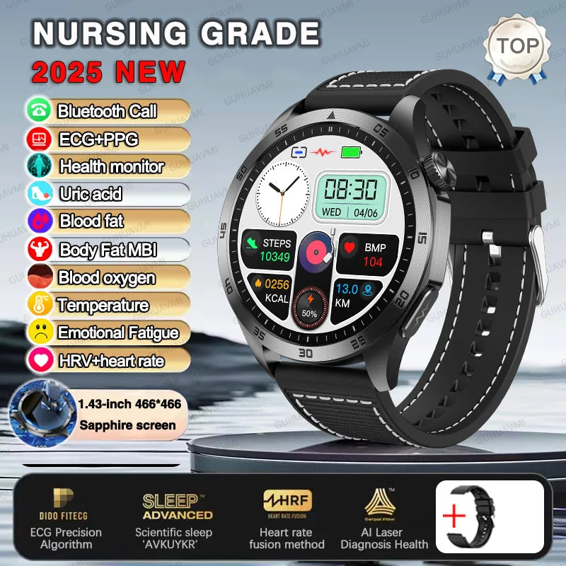 Huawei ECG+PPG Laser Treatment Health Smart Watch Three highs Clock Blood pressure Heart rate Men HD Call Bracelet