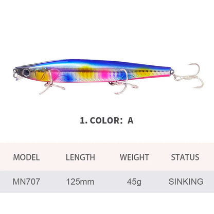 Lures Minnow Wobbler Long Casting Sinking Heavy Shot Artificial Hard Bait Fishing Accessories Decoy MN707