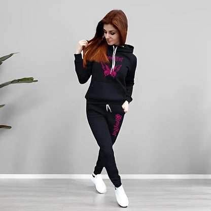 2025 New Arrival Women's Tracksuit Hoodies Sweatpants 2 Piece Set Autumn Winter Ladies Home Outdoor Casual Sporty Jogging Suit