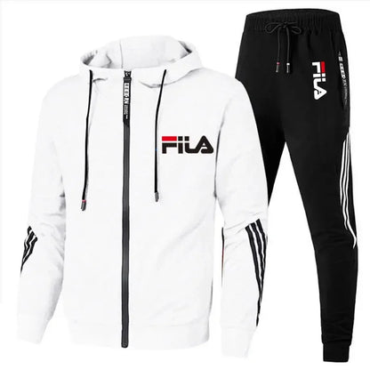 Spring/autumn Outdoor Zip-up Jacket + Sports Pants Jogging Set; Casual Basketball and Fitness Two-piece Set; High-end Fashionabl