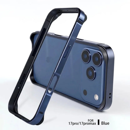 Luxury Rugged Glossy Metal Aluminum Alloy Frame Case For IPhone 17 Pro Max 17Pro Original Color Metal Slim Bare-bones Feel Cover