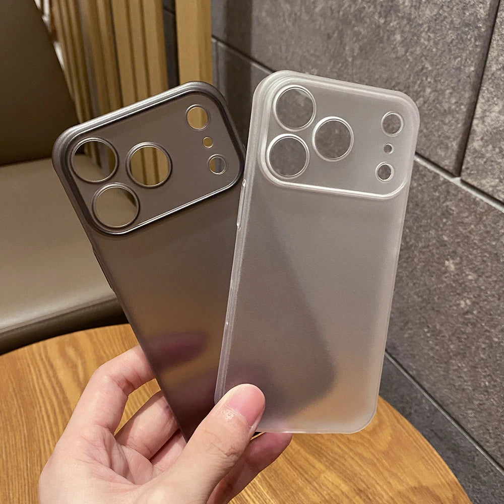 Newest Ultra Thin Frosted Phone Case for iPhone 17 Pro Max 12 13 14 15 16 Pro Max 17Air Plus 0.3mm Slim Matte PP Cover