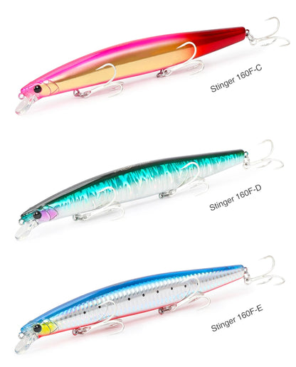 Floating Minnow Fishing Lure STINGER 163mm 31g Long Casting Artificial Seabass Saltwater Large Hard Baits
