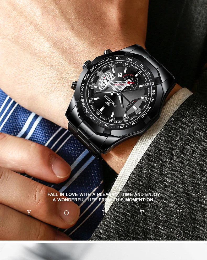 Brand Luxury Watch Fashion Casual Military Quartz Sports Wristwatch Full Steel Waterproof Men's Clock Relogio Masculino